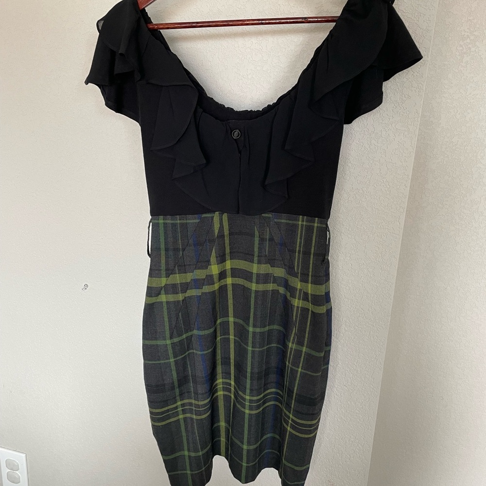 3/$15 bundle Black and Green Plaid Dress